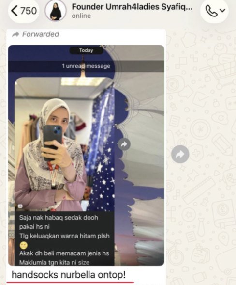 Pelanggan memakai handsock NURBELLA: handsocks nurbella ontop